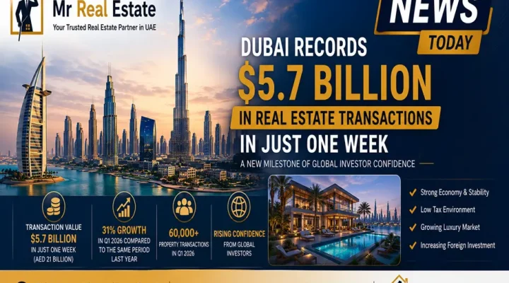 Dubai Records $5.7 Billion in Real Estate Transactions in One Week