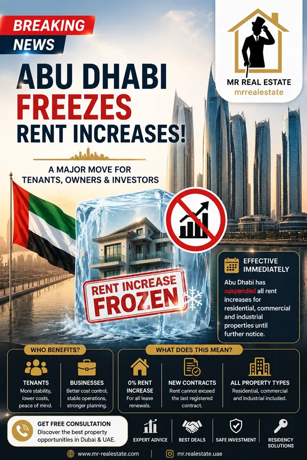 Abu Dhabi Freezes the Rental Market: A Major Message for Investors and Property Owners