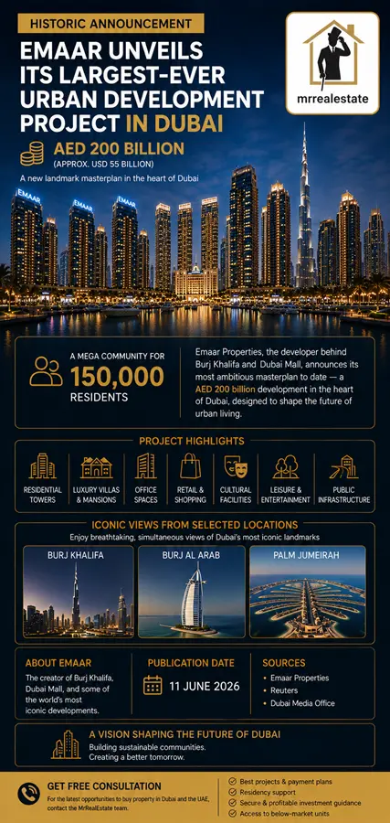Emaar Unveils Its Largest Urban Development Project in Dubai Worth AED 200 Billion