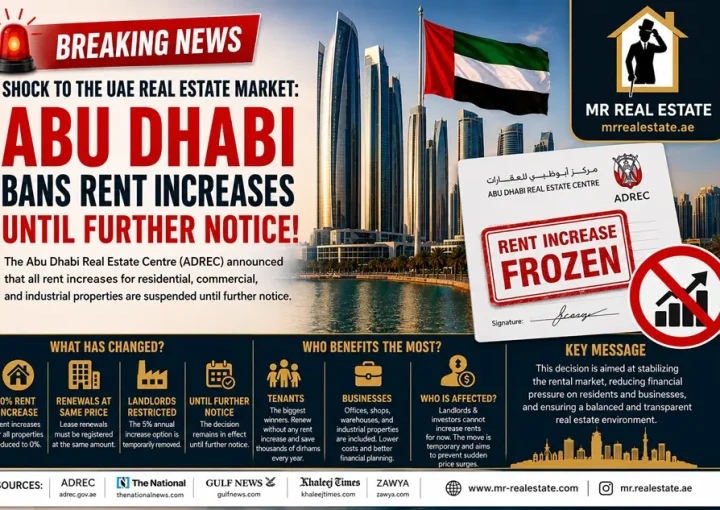 Shock to the UAE Real Estate Market: Abu Dhabi Suspends Rent Increases Until Further Notice