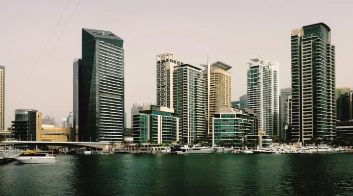 Dubai Marina residential towers, home of the Dubai Golden Visa by property
