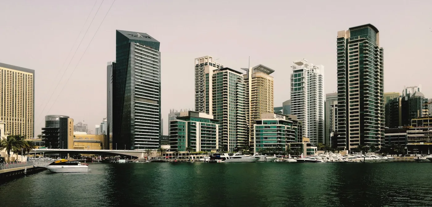 Dubai Marina residential towers, home of the Dubai Golden Visa by property