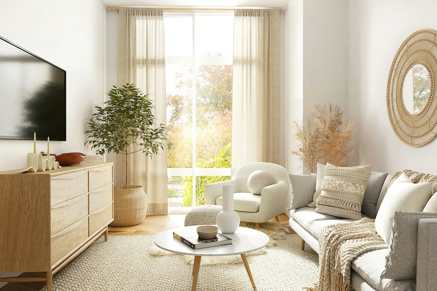 Bright apartment living room, the kind of home at the centre of a rent vs buy Dubai decision