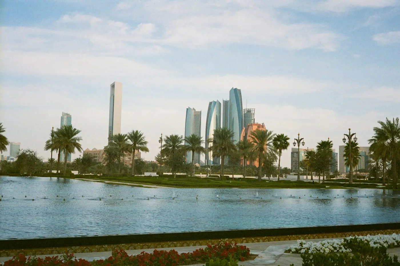 Abu Dhabi skyline and lake, the city view for Saadiyat Island property buyers